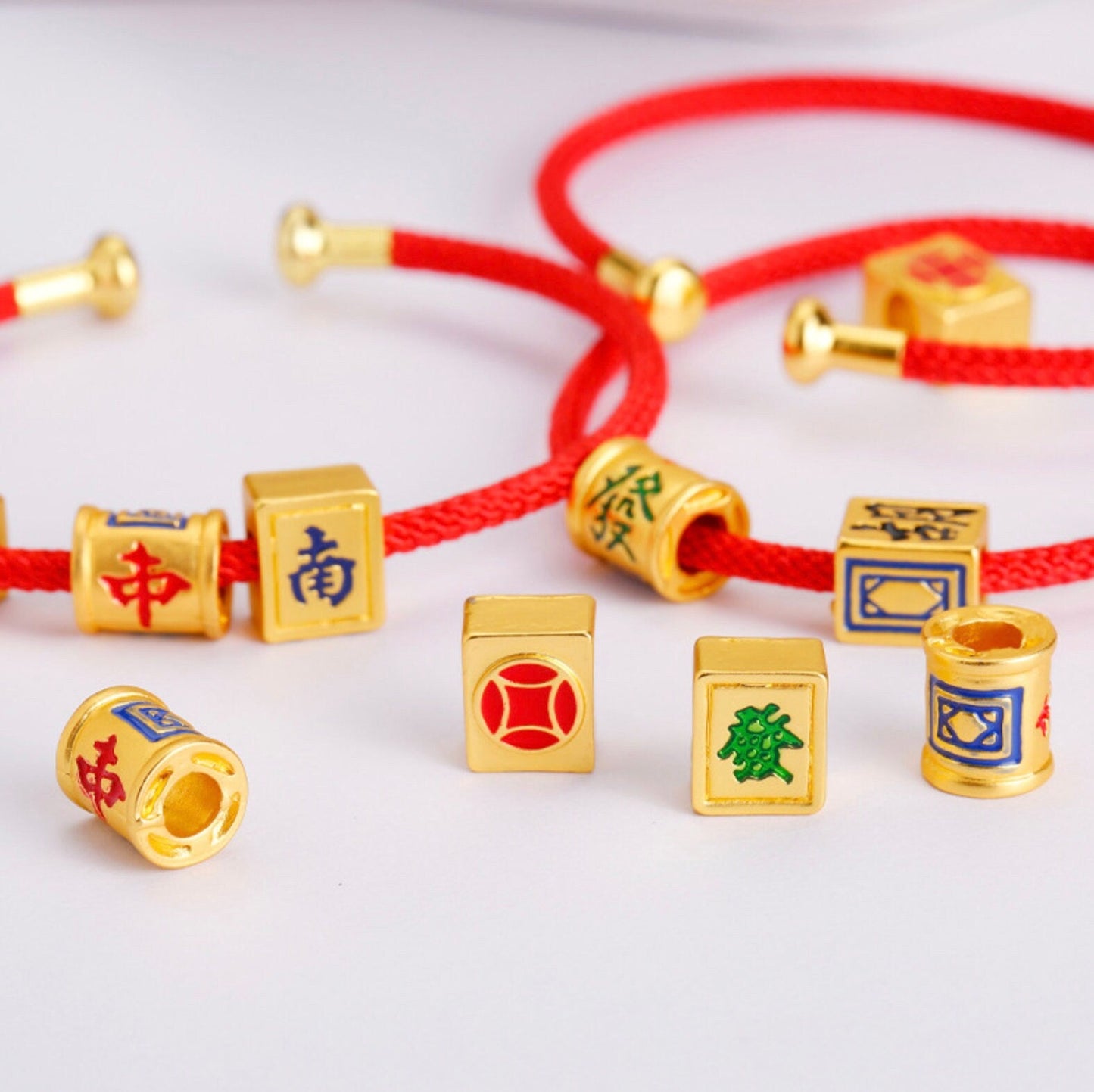 Alloy Mahjong Playing Pieces Themed Alloy Charms (8mm x 6mm x 3mm, hole: 3mm)