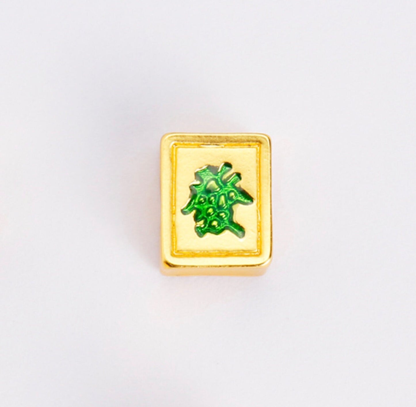 Alloy Mahjong Playing Pieces Themed Alloy Charms (8mm x 6mm x 3mm, hole: 3mm)