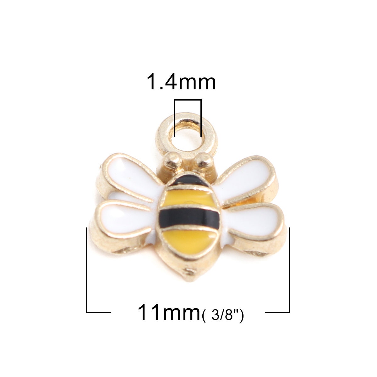 Cute Bee Enamel Charm (9x10mm)