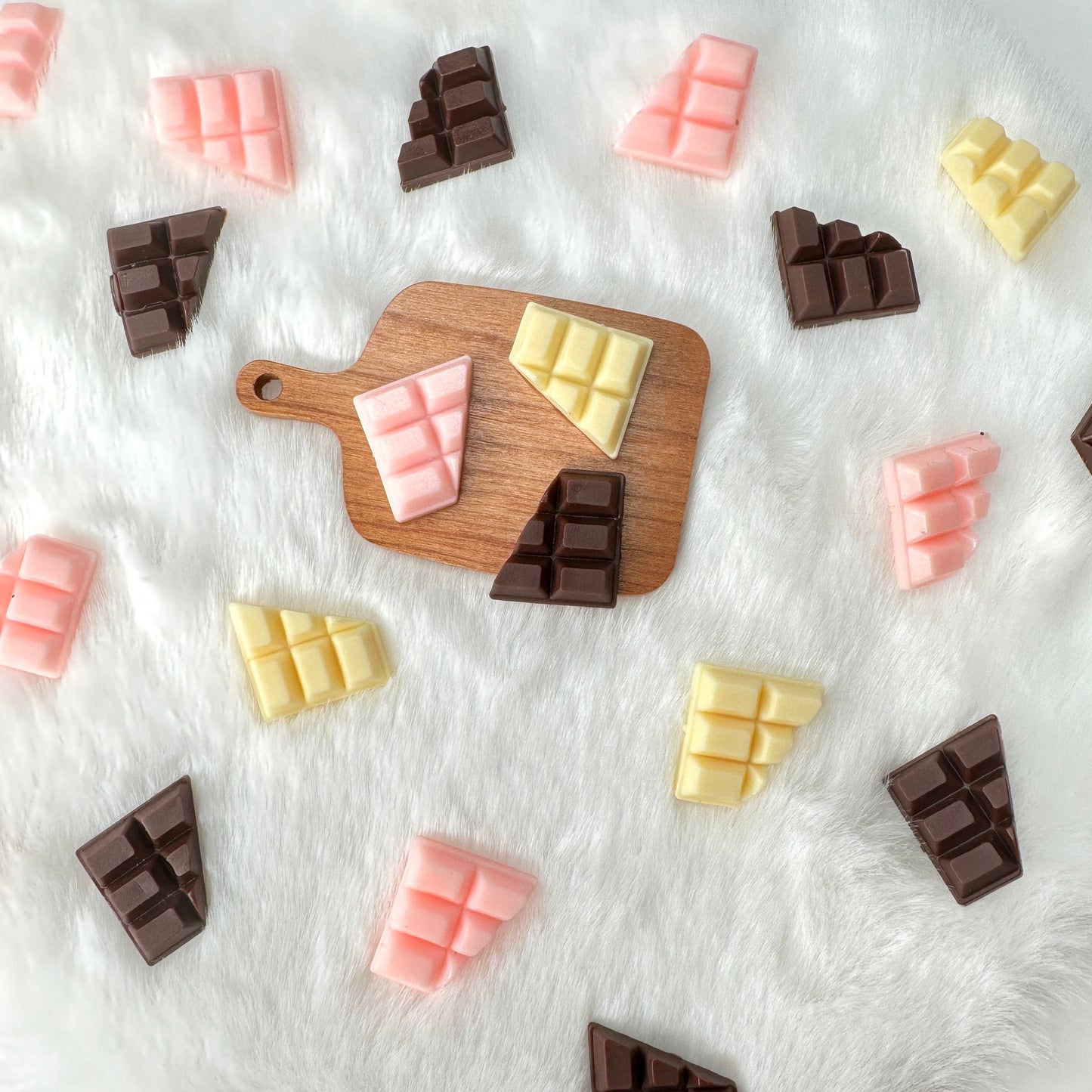 FAKE Flatback Half Chocolate Bar Themed Cabochons (No Eyepins)