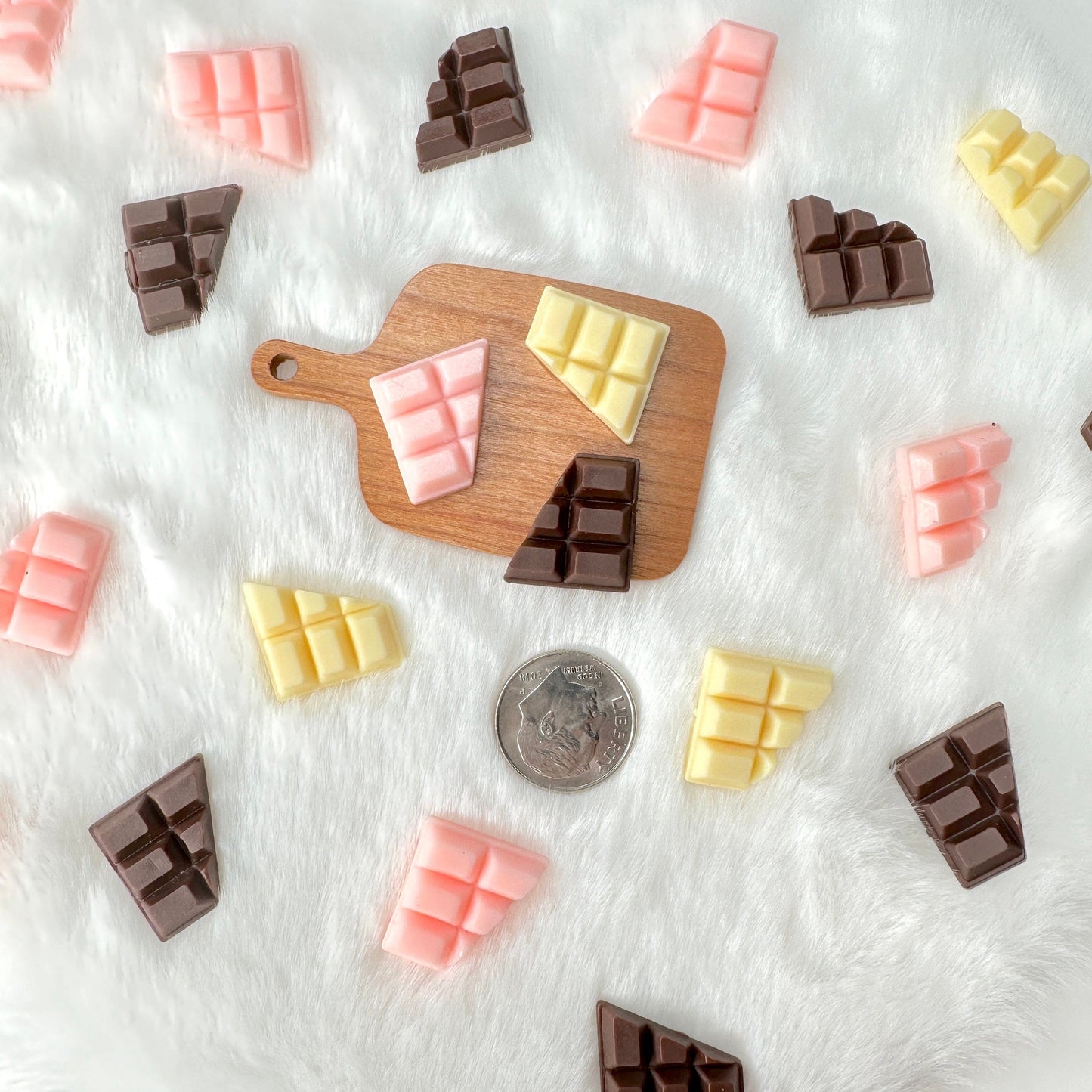 FAKE Flatback Half Chocolate Bar Themed Cabochons (No Eyepins)