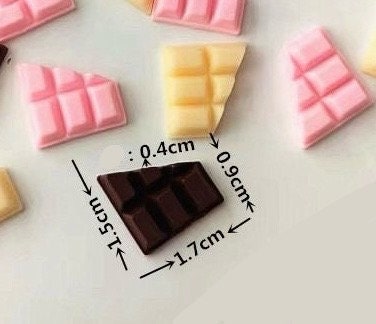 FAKE Flatback Half Chocolate Bar Themed Cabochons (No Eyepins)