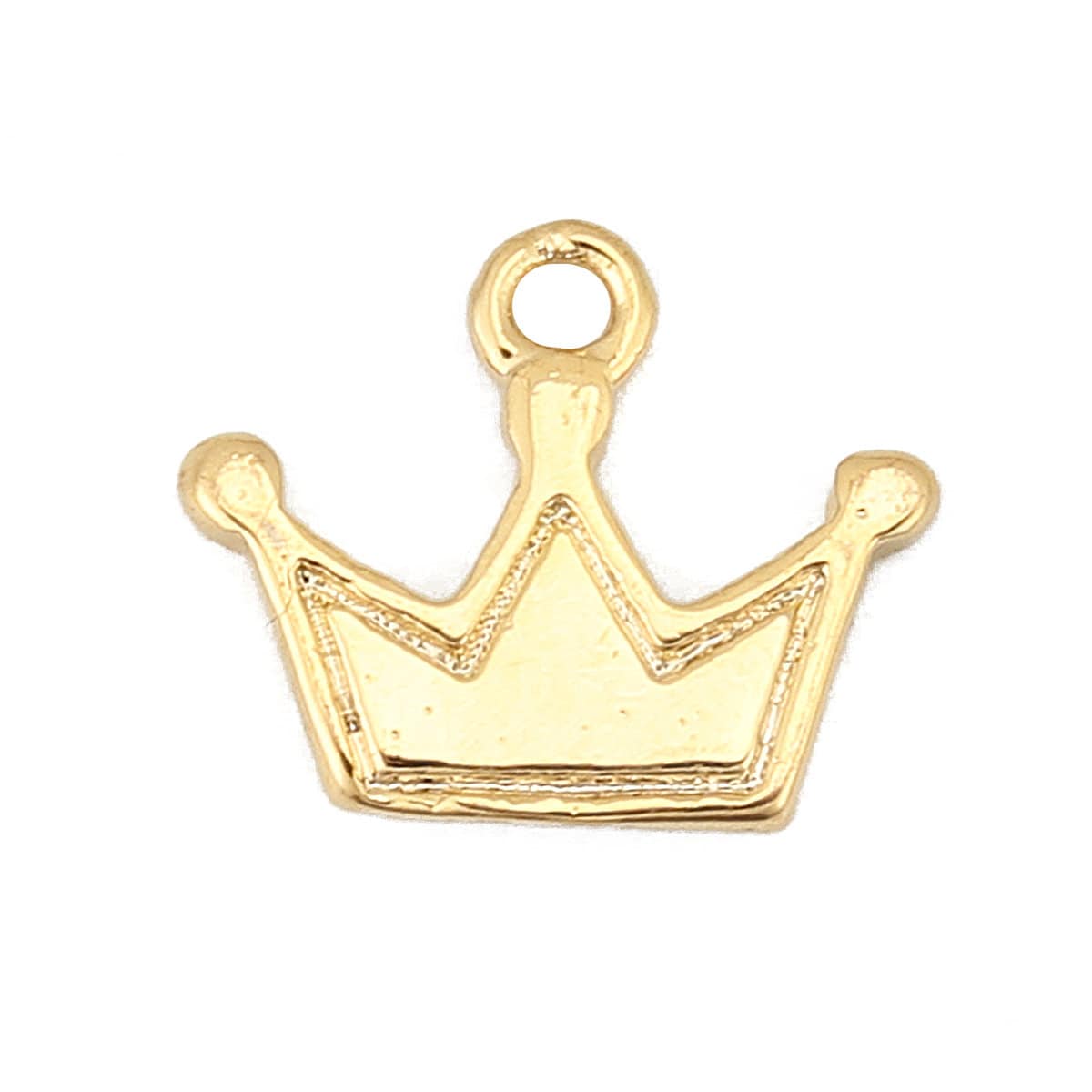 Gold Crown 18K Gold Plated Charm (10MM x 8MM) Style Pendant