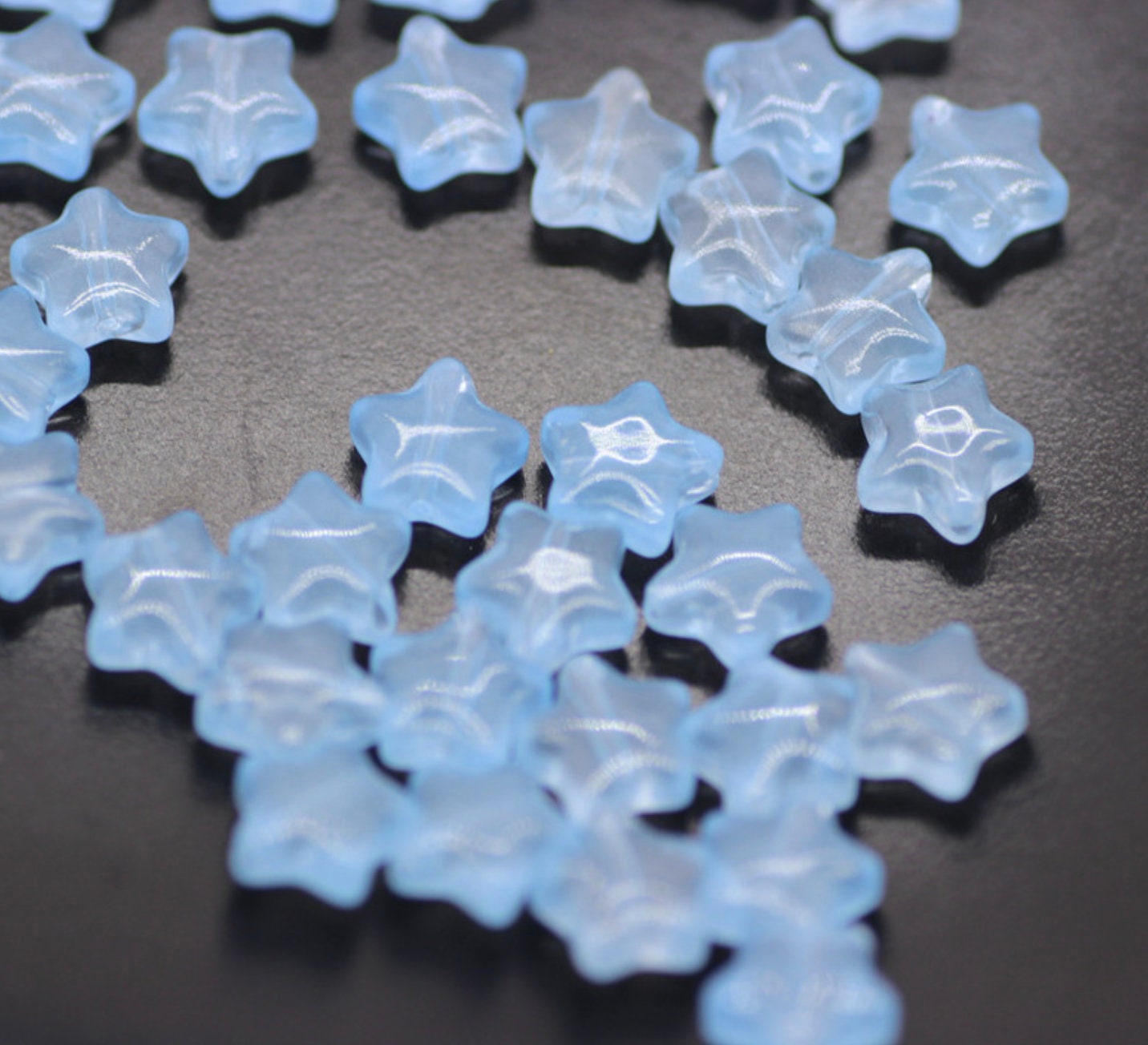 8.5MM Jelly Blue Glass Star Beads (AB5)