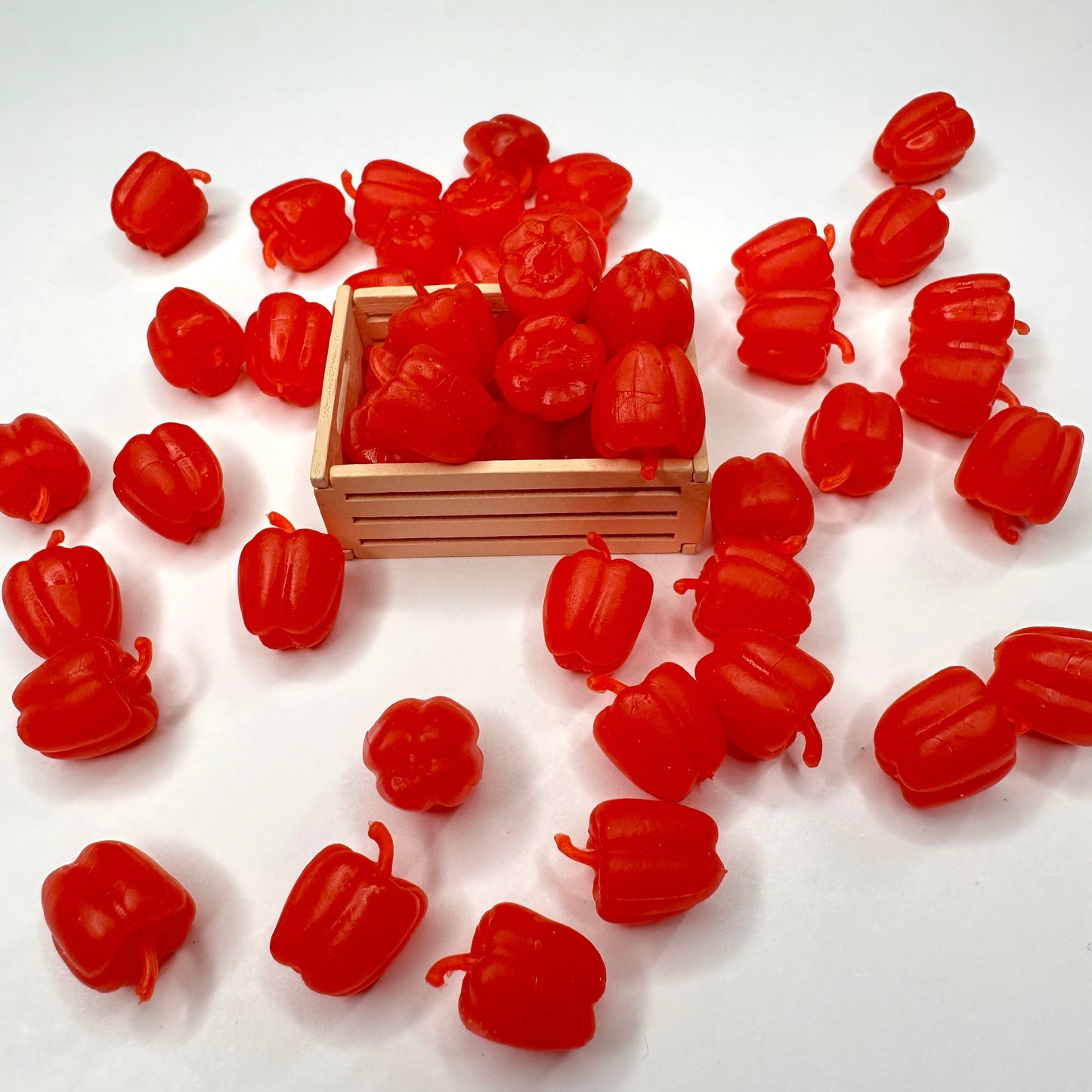 FAKE Mixed Color Bell Pepper, Vegetable Theme Cabochons (No Eyepins) 1.5CM x 1CM