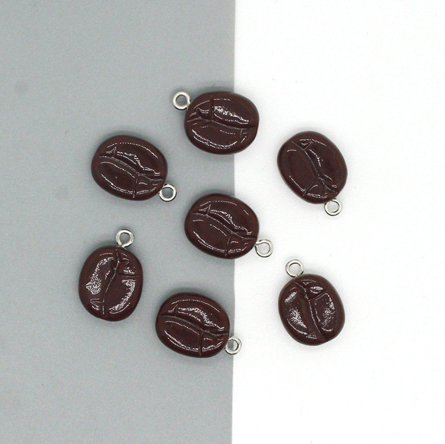 15MM x 12MM Coffee Bean, Food Themed Resin Charms
