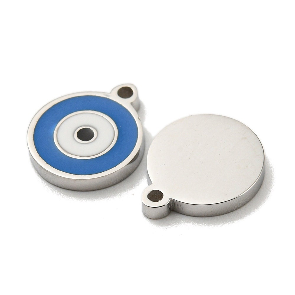 304 Stainless Steel Blue Evil Eye Charm