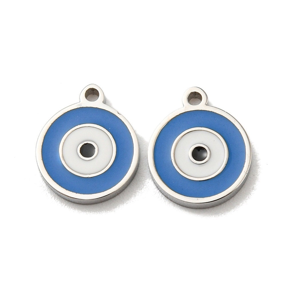 304 Stainless Steel Blue Evil Eye Charm