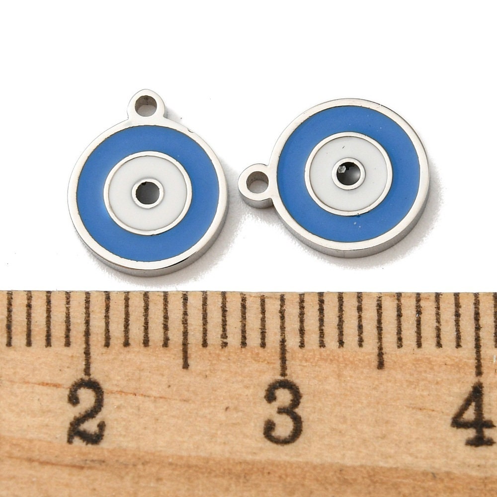 304 Stainless Steel Blue Evil Eye Charm