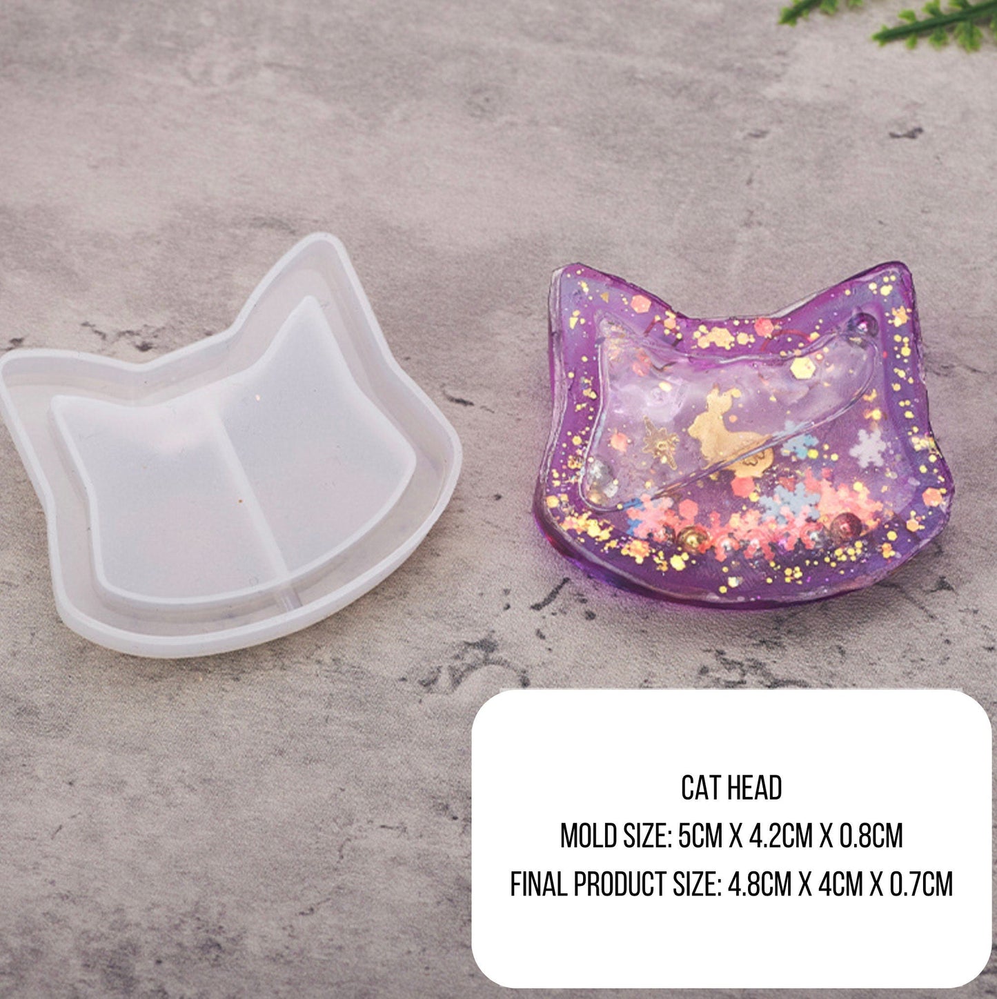 Cat Head Shaker Charm Silicone Mold