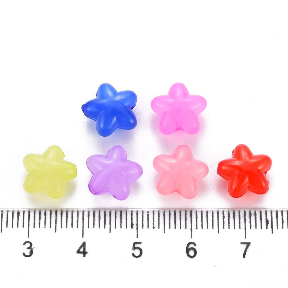 10MM Mixed Jelly Color Candy Star Shaped Acrylic Bead