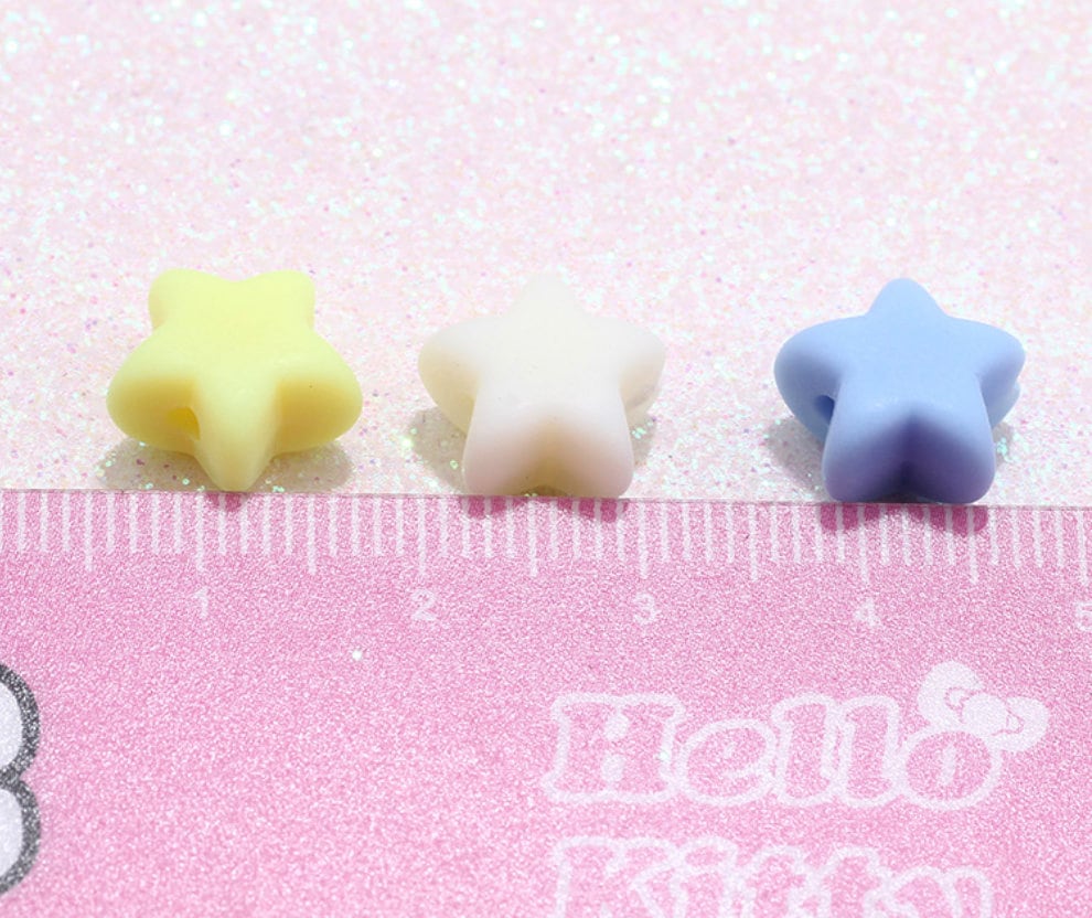 11MM Matte Pastel Acrylic Star Spacer Beads
