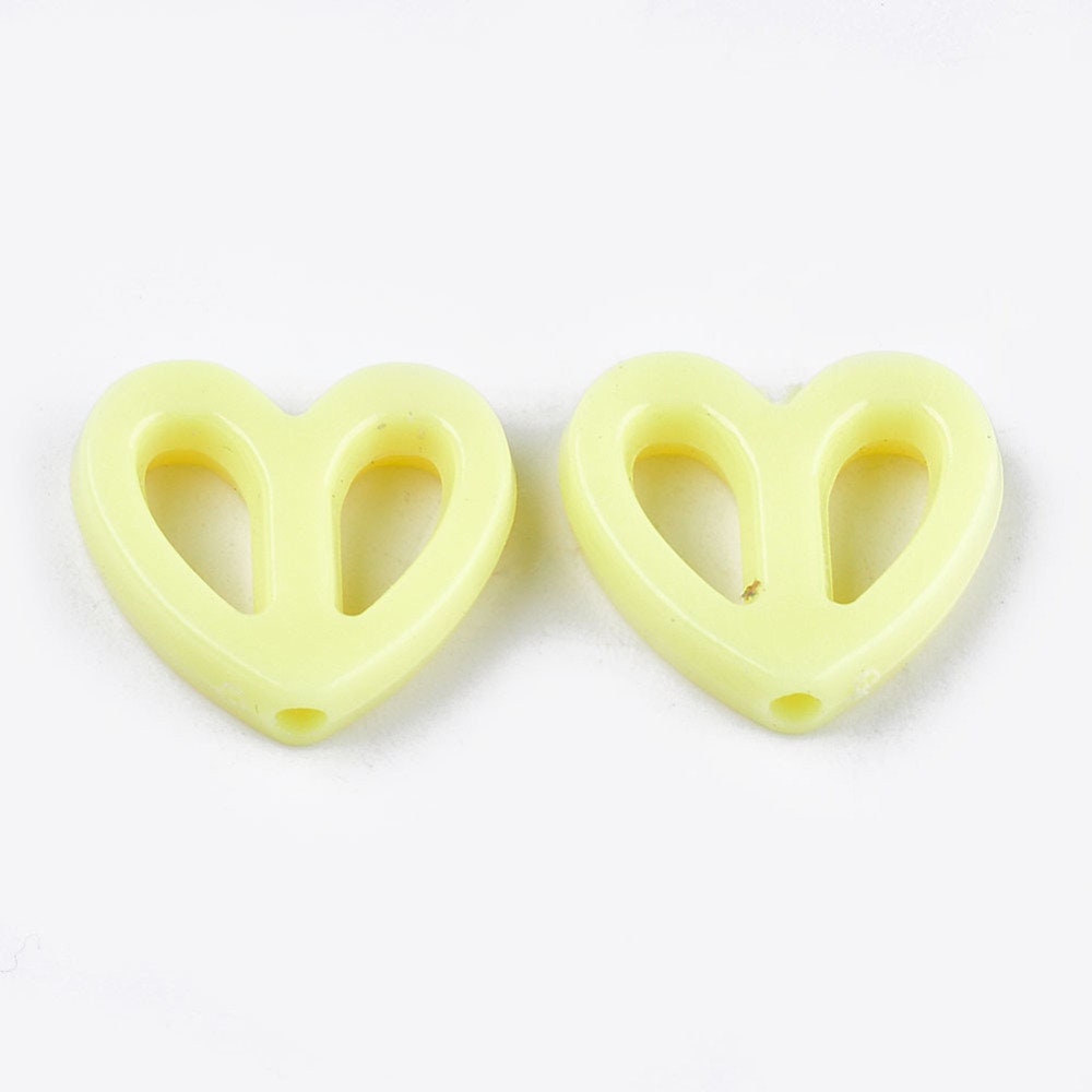 Chunky 16MM Pastel Acrylic Butterfly Heart Spacer Beads