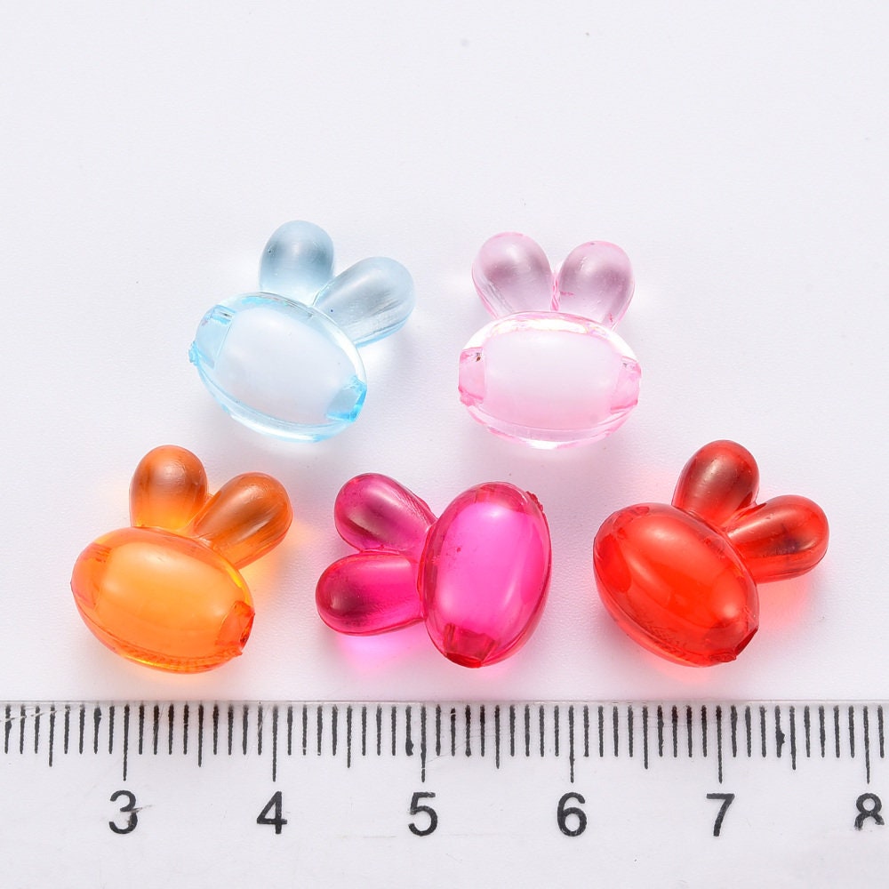 Chunky 16MM Transparent Acrylic Bunny Rabbit Head Beads