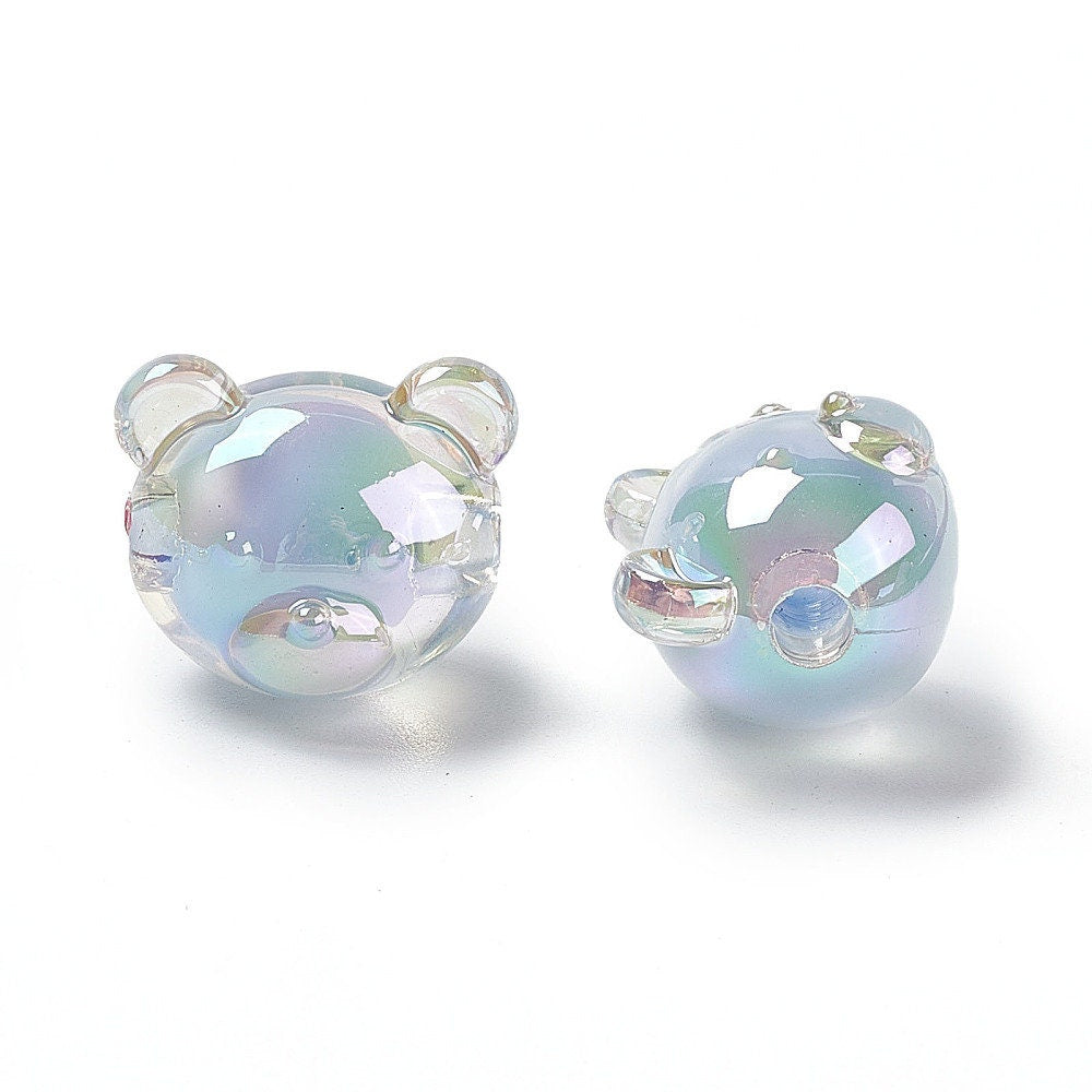 Chunky 18MM Bear Head Shaped Acrylic Spacer Beads
