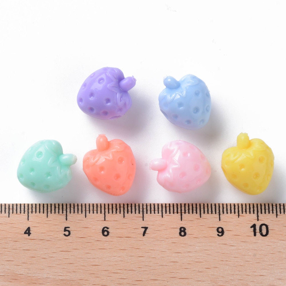 Chunky 19MM Pastel Colored Acrylic Strawberry Bead
