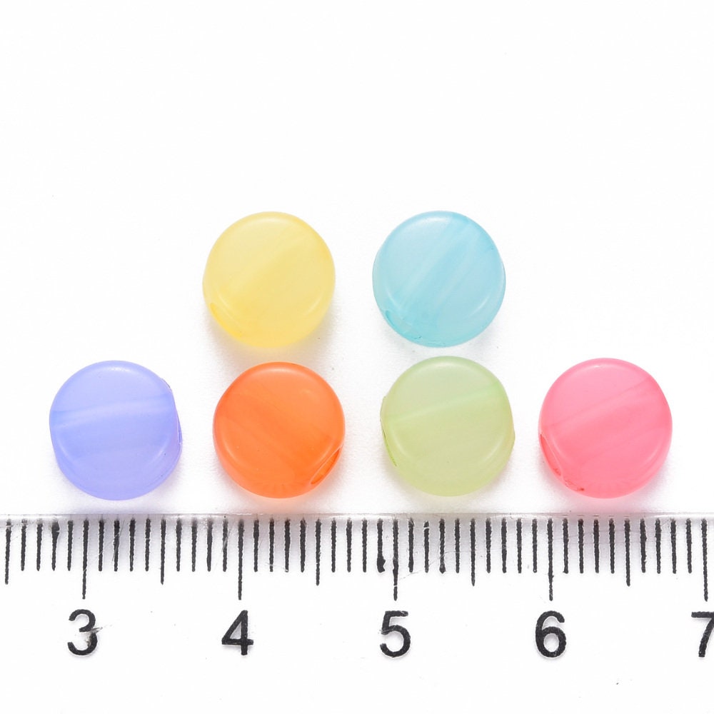 8.5MM Light Pastel Jelly Themed Flat Round Acrylic Beads