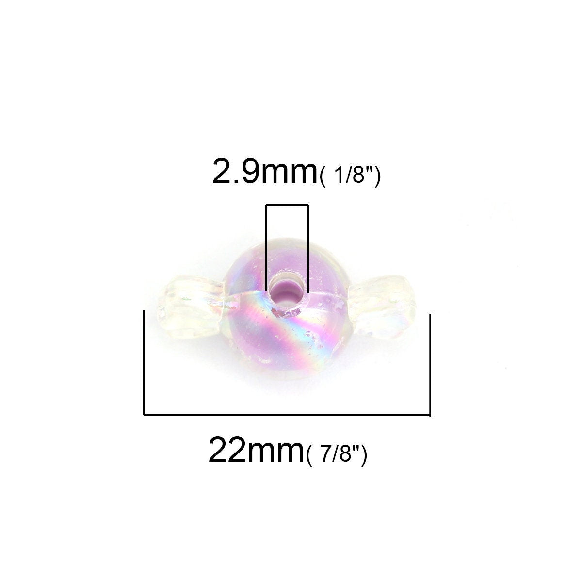 Chunky Acrylic AB Rainbow Candy Beads (22MM X 13MM)