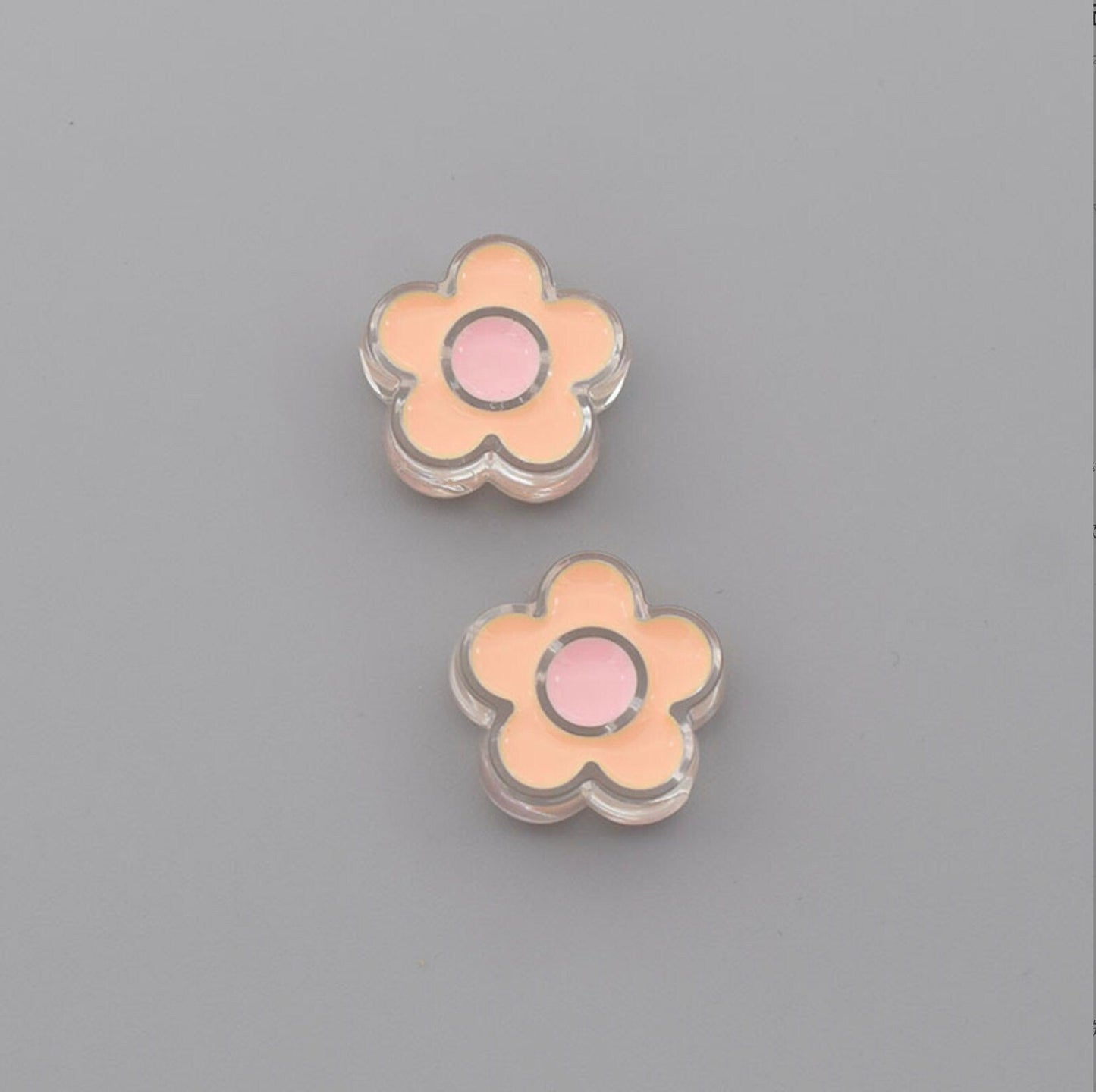Chunky Cute Flower Enamel Acrylic Bead (18x24mm)
