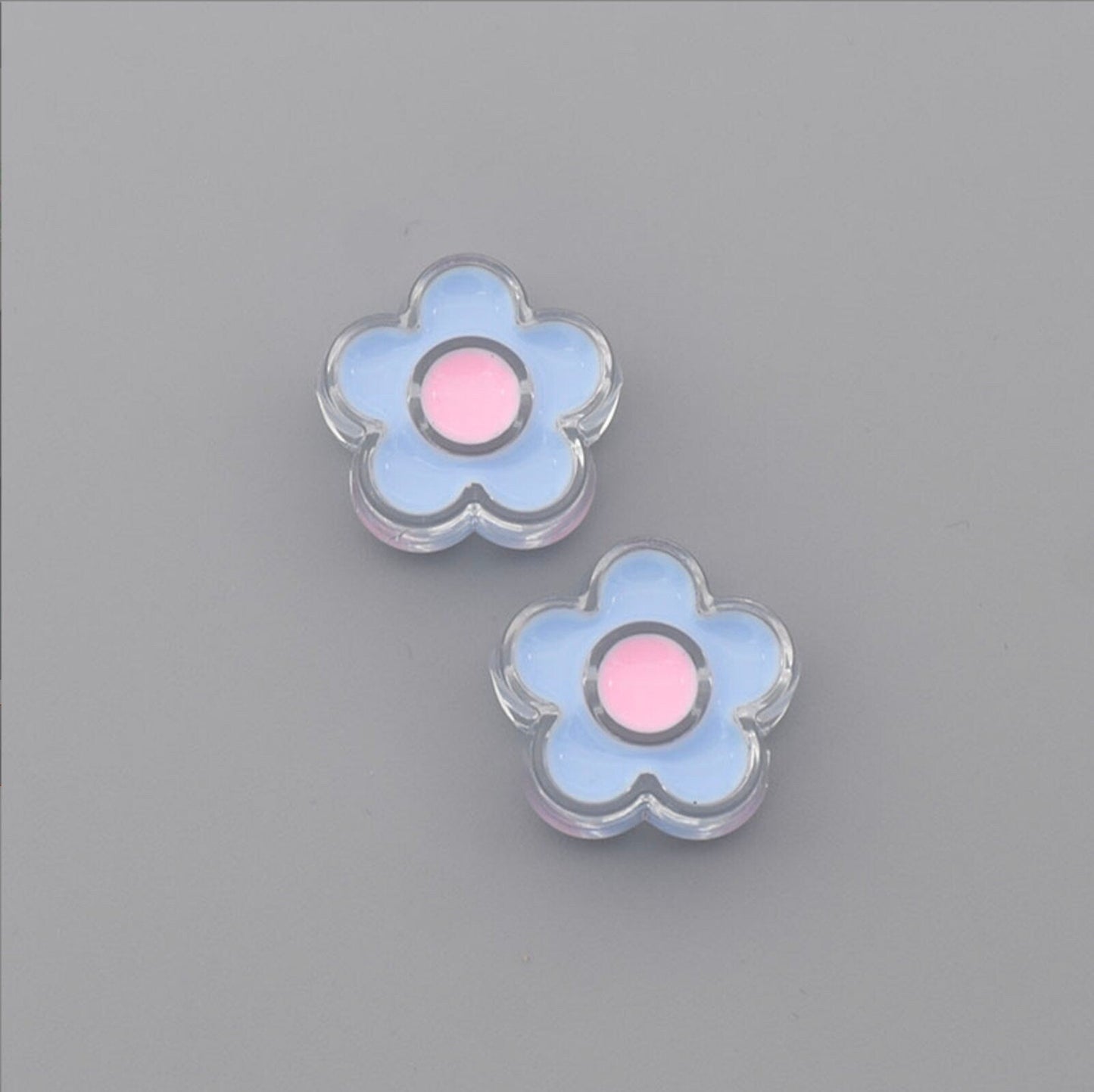 Chunky Cute Flower Enamel Acrylic Bead (18x24mm)