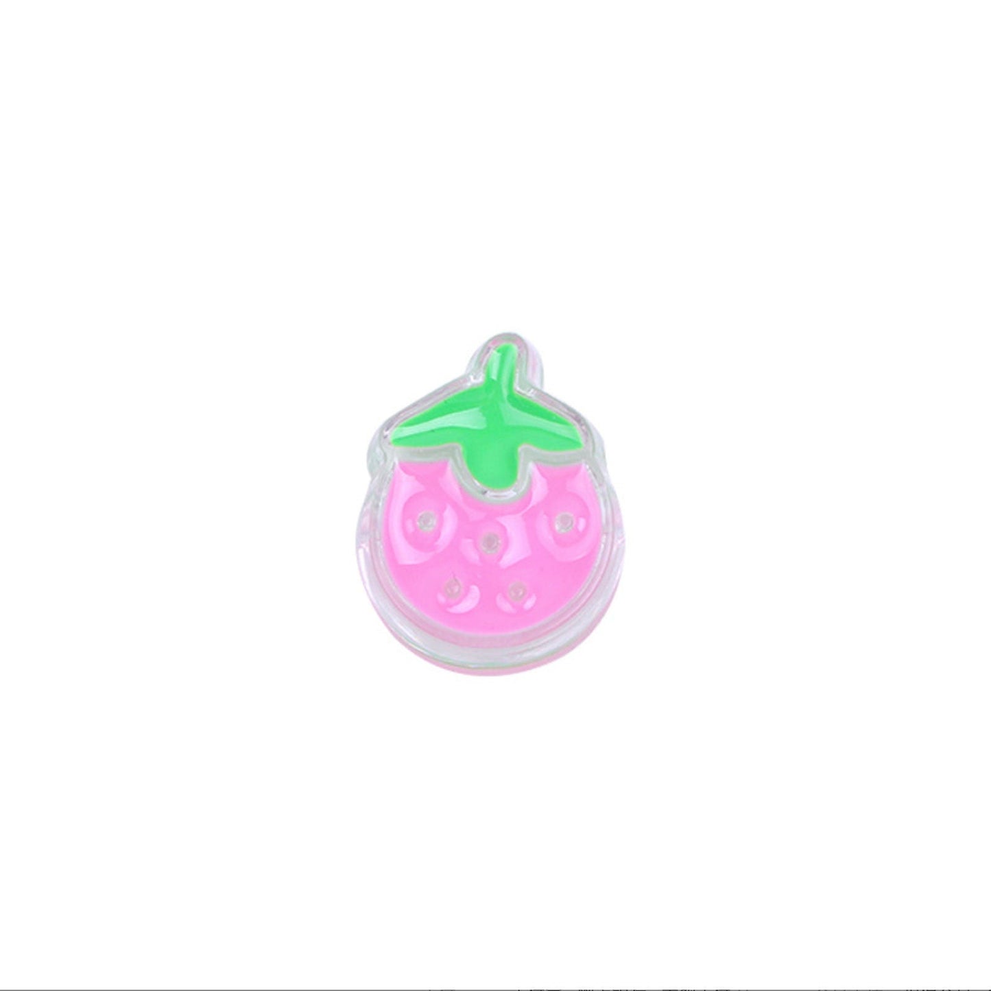 Chunky Strawberry Enamel Acrylic Bead (18x23mm)