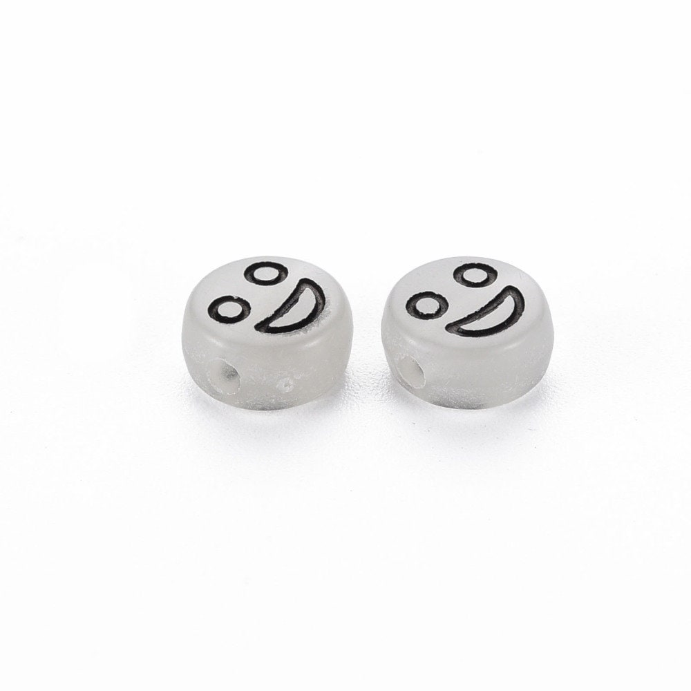 7MM Glow-in-Dark Round Acrylic with Mixed Faces Beads