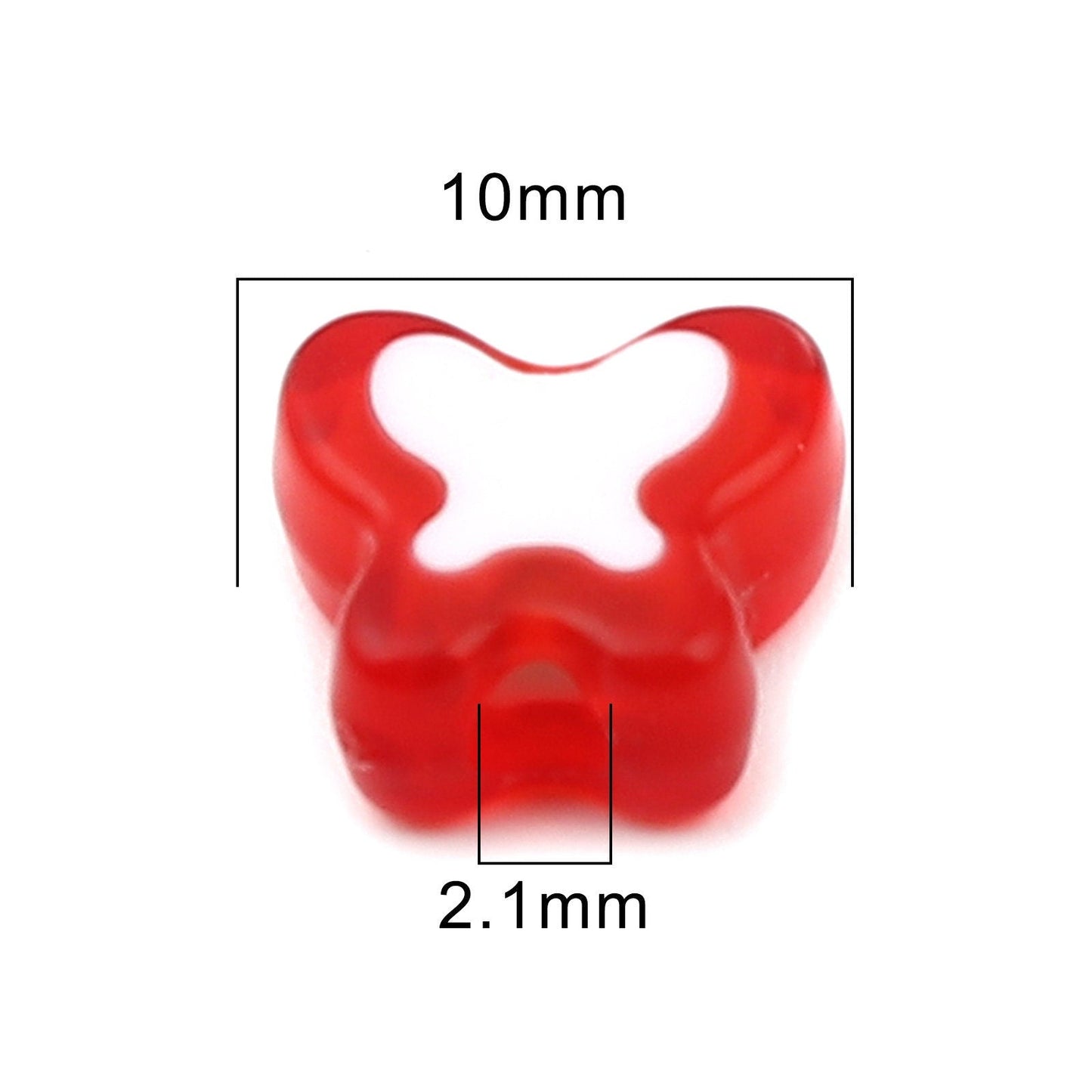 10MM Mixed Color with White Acrylic Butterfly Spacer Beads