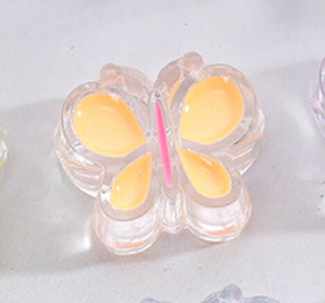 Chunky Rainbow Butterfly Enamel Acrylic Bead (20.7x18mm)