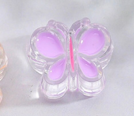 Chunky Rainbow Butterfly Enamel Acrylic Bead (20.7x18mm)