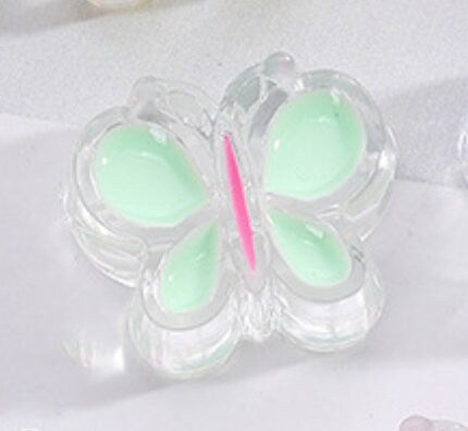 Chunky Rainbow Butterfly Enamel Acrylic Bead (20.7x18mm)