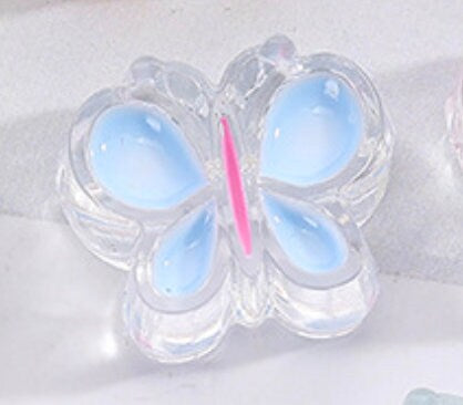 Chunky Rainbow Butterfly Enamel Acrylic Bead (20.7x18mm)