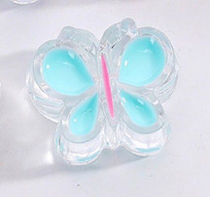 Chunky Rainbow Butterfly Enamel Acrylic Bead (20.7x18mm)