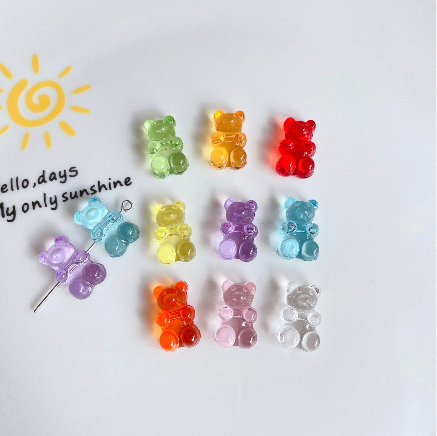 17MM x 11MM Transparent Gummy Bear Beads with side hole