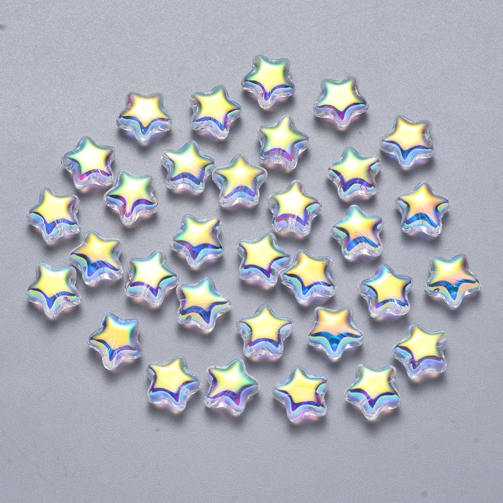 8.5MM AB Glass Star Beads (G05)