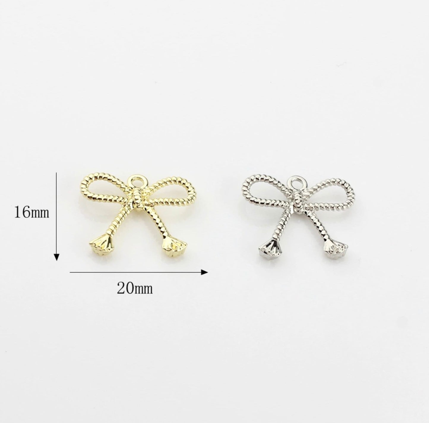 16MM x 20MM Zinc Alloy Braided Rope Bow Themed Charm