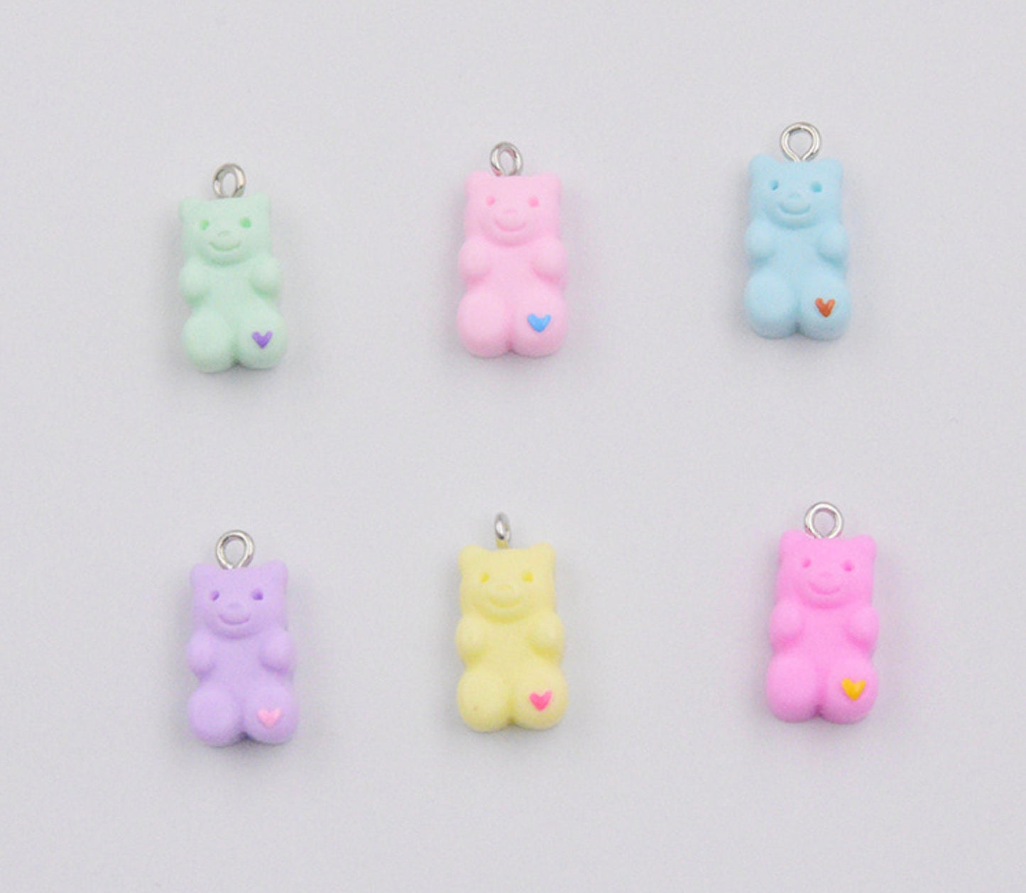 Cute Marshmallow Gummy Bear Charm with Eye Pin (10mm x 17mm)