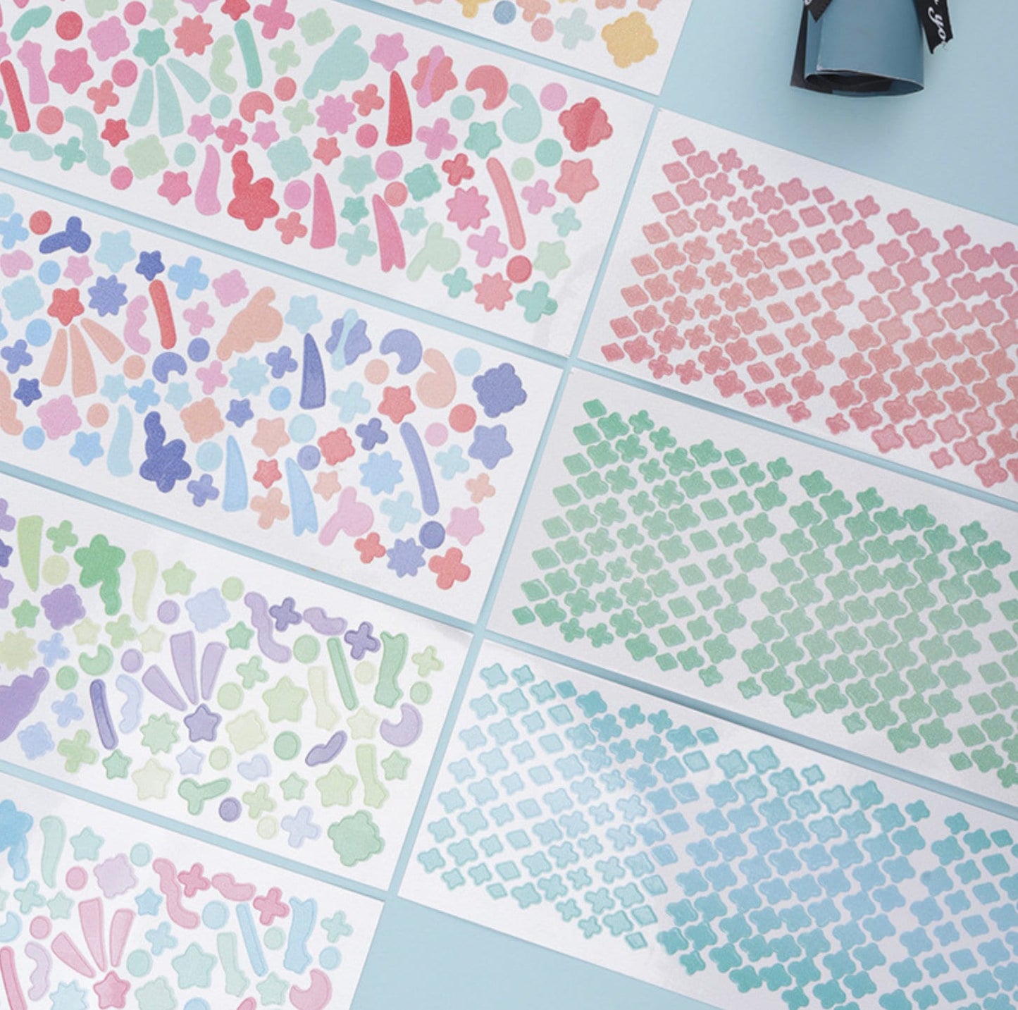 Holographic Ribbon and Star Sticker Sheets