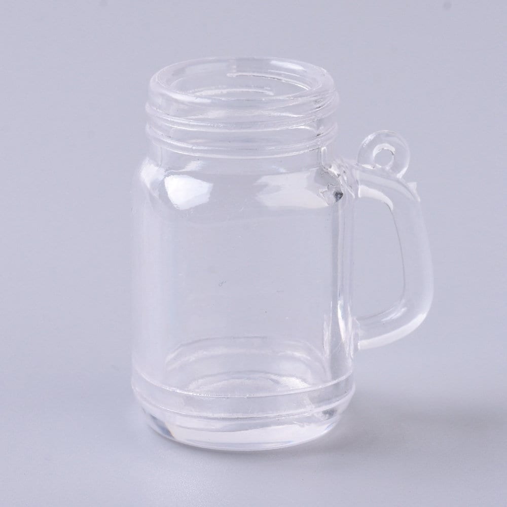 Plastic Mason Jar Drink Cup for Keychain Resin (38.5mm x 33mm x 23.5mm)