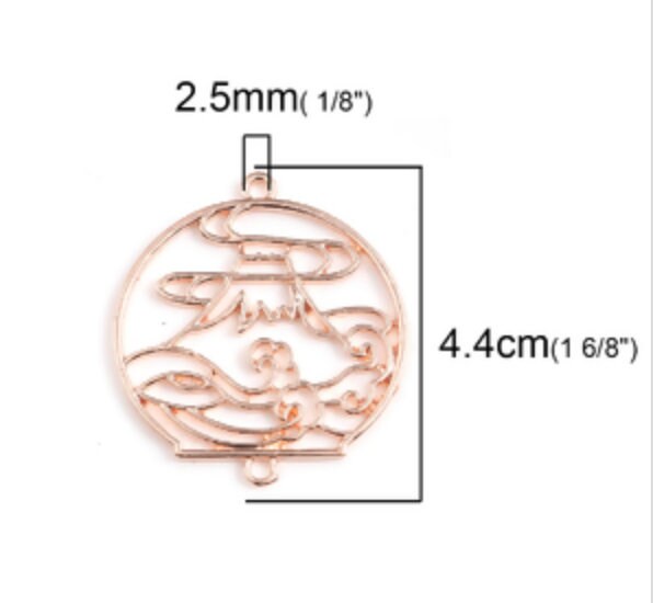 Rose Gold Round Mountain Open Back Bezel Frame
