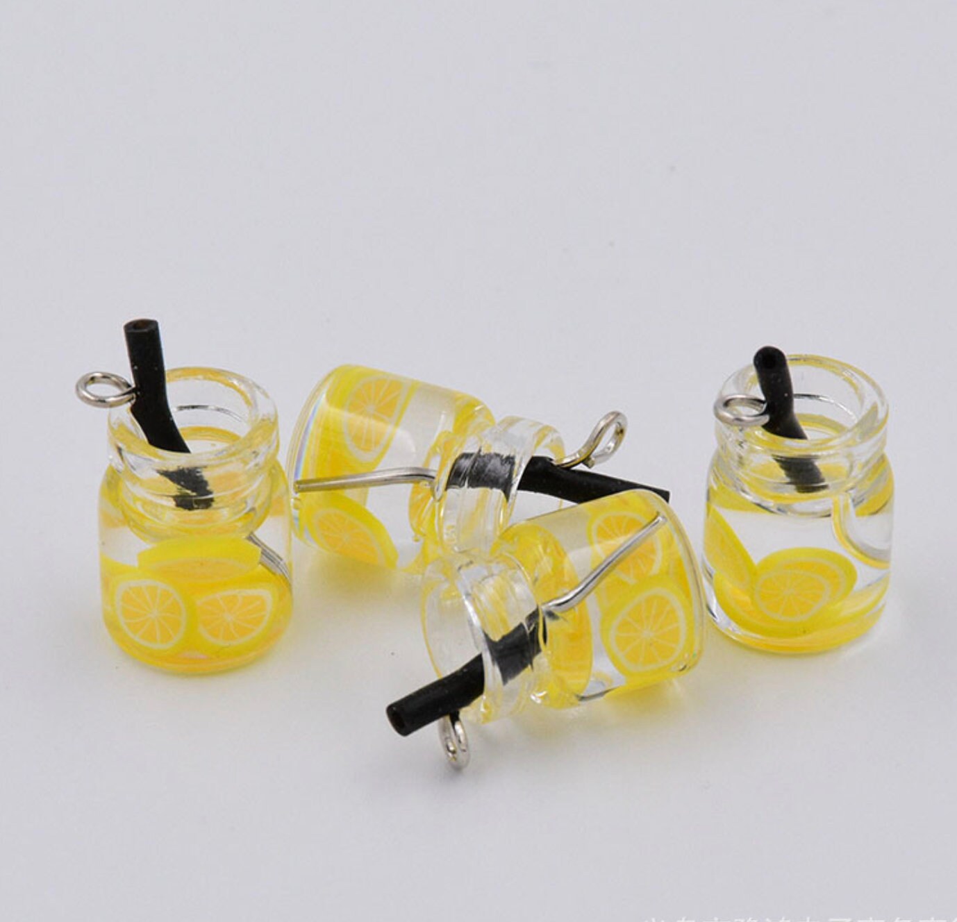 Resin Mini Sized Fruit Drink Bottle Charm with eyepin (11MM x 22MM)