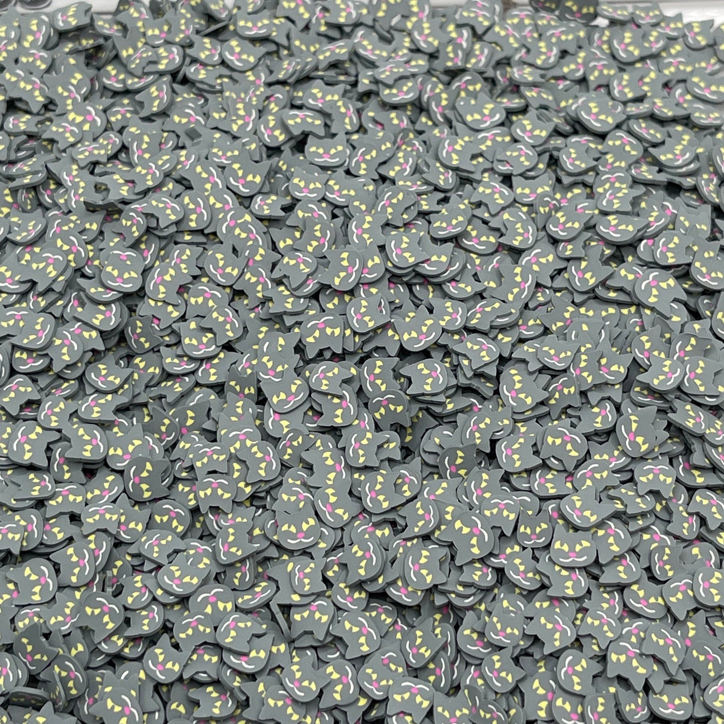 FAKE 5MM Black Cat Head, Animal Polymer Clay Sprinkle (NOT EDIBLE) D24-03