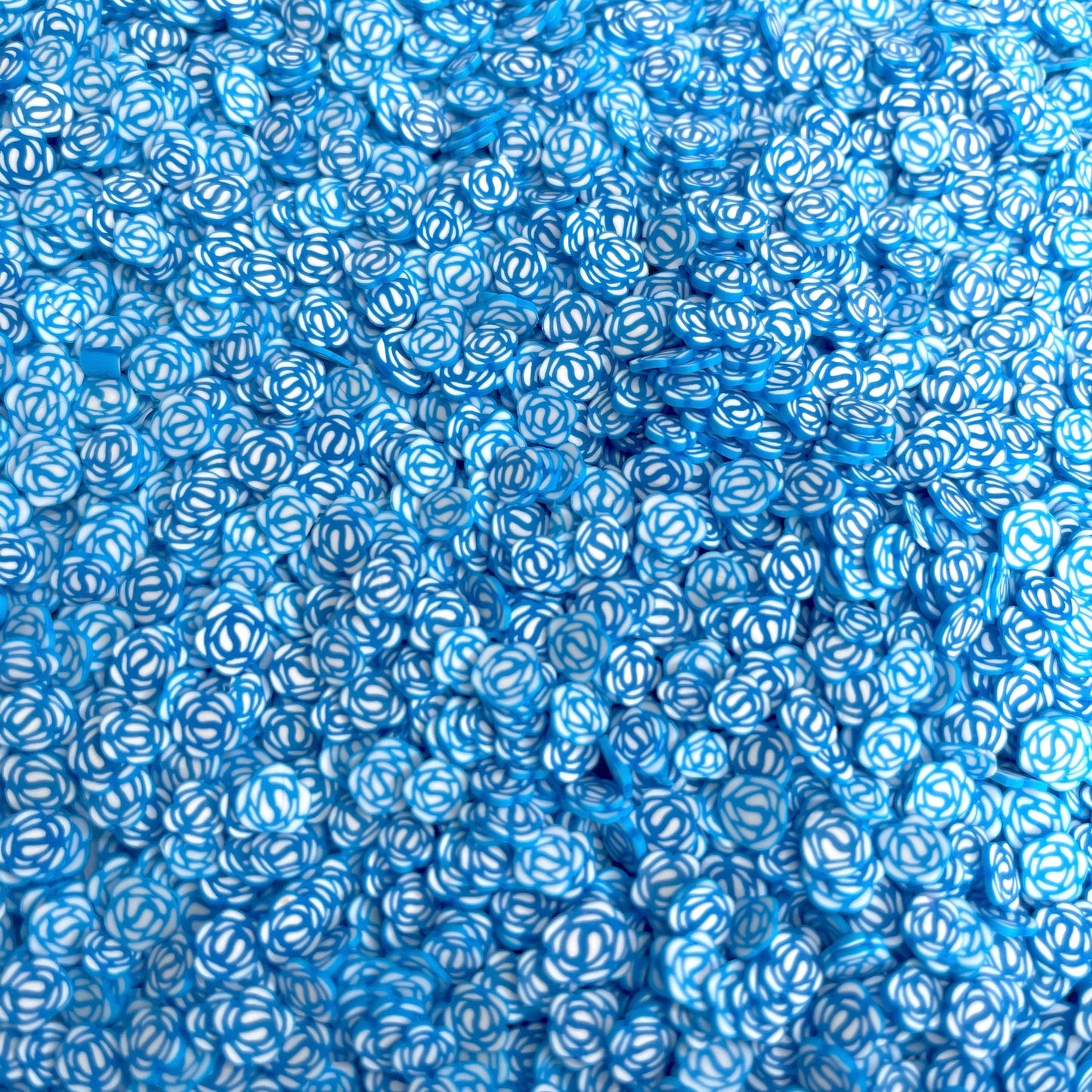 FAKE 5MM Blue Rose, Floral Polymer Clay Sprinkle (NOT EDIBLE) D29-33