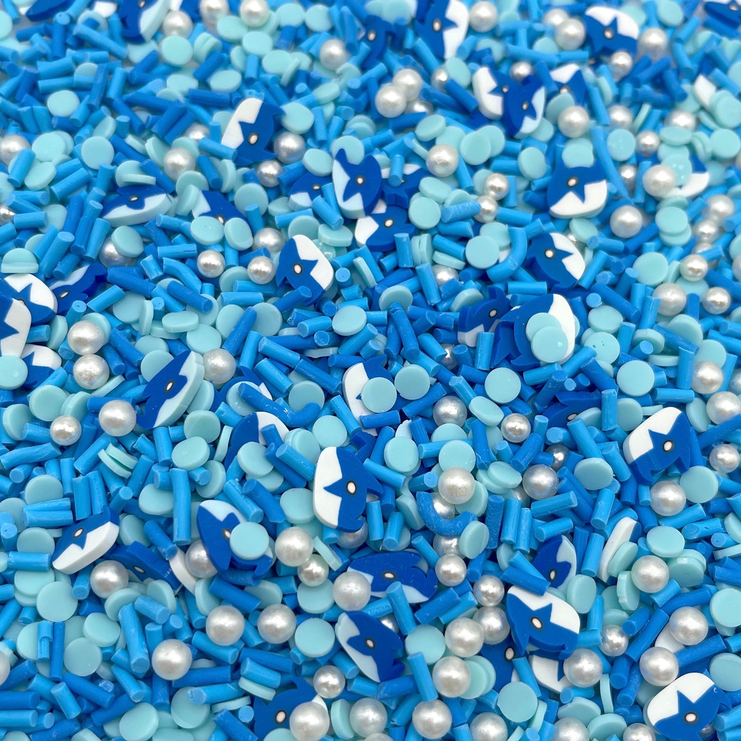 FAKE 5MM Blue Shark Pearls, Animal Polymer Clay Sprinkle Mix (NOT EDIBLE) D4-08