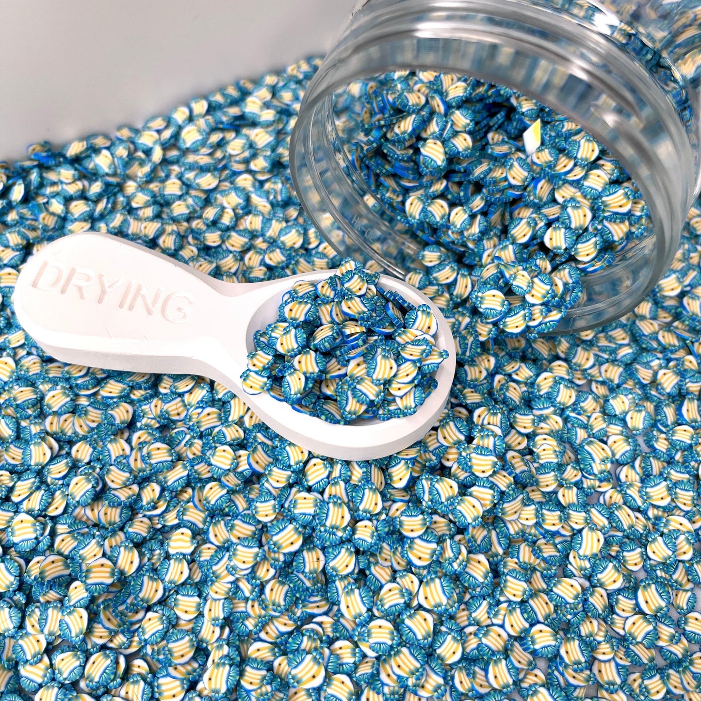 FAKE 5MM Cute Blue Fin Fish, Animal Polymer Clay Sprinkle (NOT EDIBLE) D47-07