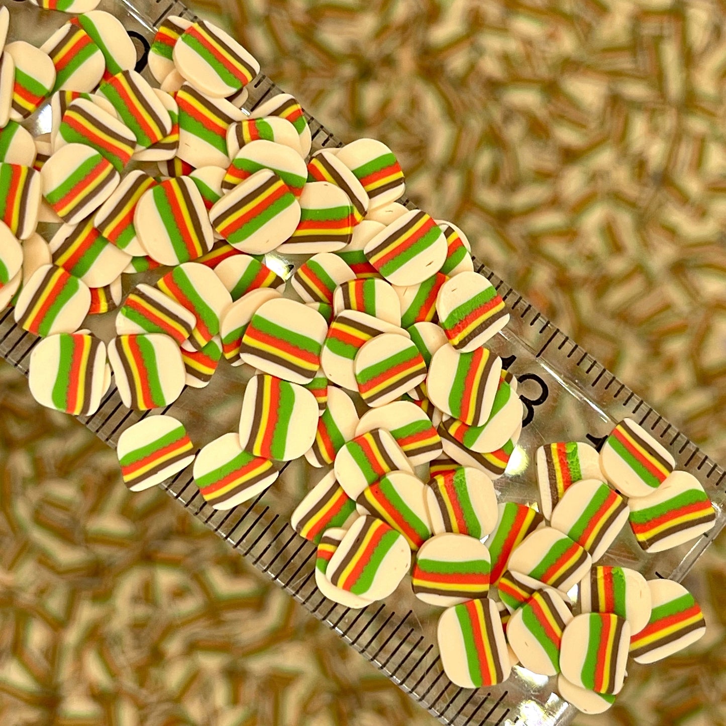 FAKE 5MM Cute Hamburger Polymer Clay Sprinkle (NOT EDIBLE) D21-09