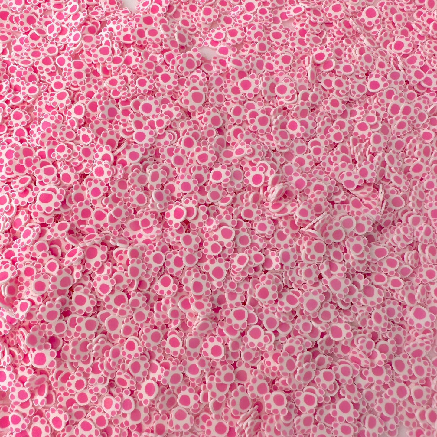 FAKE 5MM Cute Pink Paw, Animal Polymer Clay Sprinkle (NOT EDIBLE) D34-25