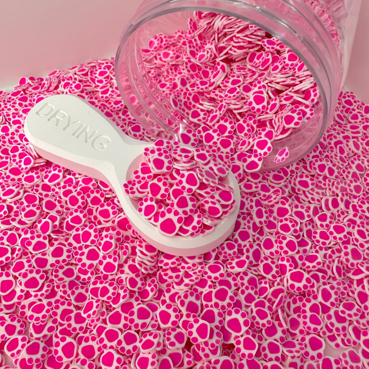 FAKE 5MM Dark Pink Paws, Animal Polymer Clay Sprinkle (NOT EDIBLE) D45-09