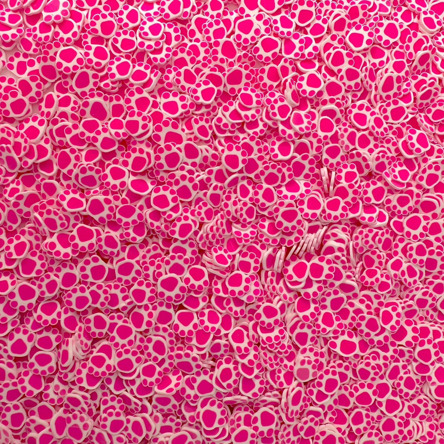 FAKE 5MM Dark Pink Paws, Animal Polymer Clay Sprinkle (NOT EDIBLE) D45-09