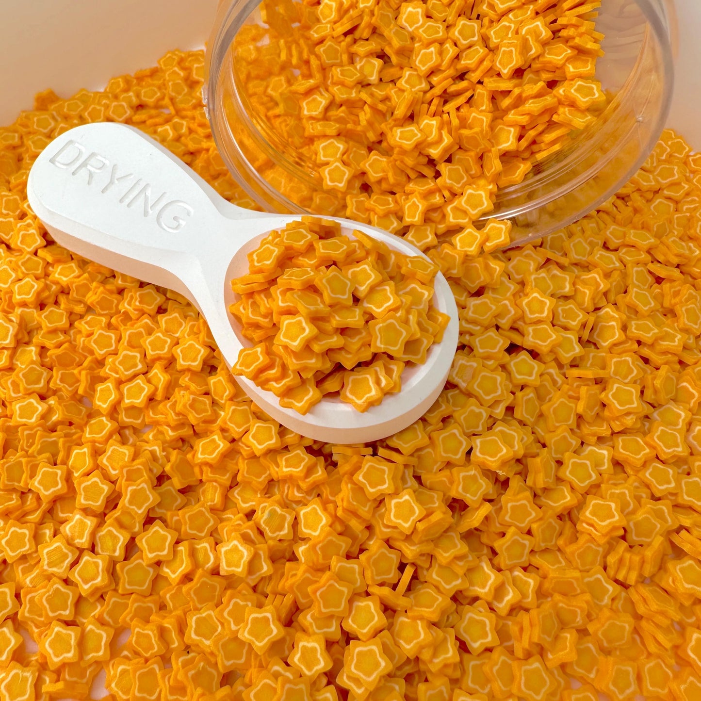 FAKE 5MM Double Orange Star Polymer Clay Sprinkle (NOT EDIBLE) D25-16