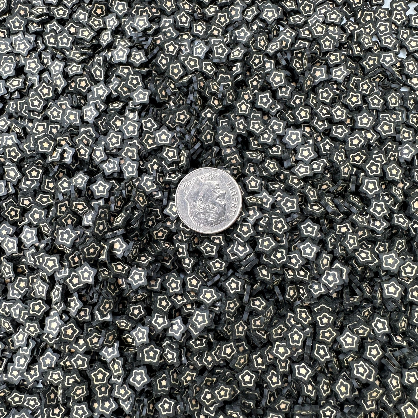 FAKE 5MM Double Black Star Polymer Clay Sprinkle (NOT EDIBLE) D25-20